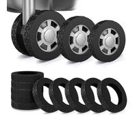 DGMDGS Luggage Wheel Covers, 3 Size Protector Cover for Suitcase Spinner Wheels, Upgraded Wear-Resistant, Silent, Shock Absorption Luggage Accessories for Carry-On Travel, Black, Large Fit: 2.36