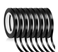 DGN 8 Pieces Black Whiteboard Tape, 3mm x 66m Thin Line Board, Grid Marking Tapes Self-Adhesive for Home, Office, School, Table Layout, Crafts