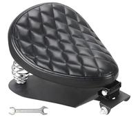 DgNeLai Motorcycle Solo Drive Seat Black Diamond Bobber Cushion with Mounting Seatbase Spring Bracket Kit Replacement for Harley Davidson Sportster XL 1200 883 48 Chopper Custom