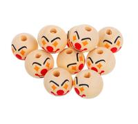 DGOEDTXJB 10pcs Unique Clown Design Wooden Beads Natural Craft Bead Kit for and for DIY Jewelry Necklaces Bracelets Making