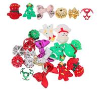 DGOEDTXJB 24Pcs Christmas Beads Set with Hand-Painted Snowman, Christmas Tree, Pumpkin Bowknot Plastic Spacer Beads for Bracelet Making and Festive DIY Crafts, Craft Supplies for Holiday