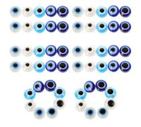 DGOEDTXJB 60Pcs 8Mm Flat Round Turkish Evil Eye Beads for Jewelry Making, DIY Handmade Enamel Evil Eye Charms Spacer Beads for Bracelets, Earrings, Necklaces Craft Supplies