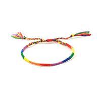 DGOEDTXJB Gays Lesbians Rainbow Pride Wristband Woven Adjustable Friendship Jewelry Style1,Simple and Cool Japanese