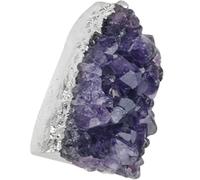 DGOEDTXJB Natural Amethyst Crystal Cluster Pendant, Small DIY Mineral Ore Stone Pendant Charm for Necklace Jewelry Making, Delicate Purple Crystal Necklace Accessory for Craft and Decoration