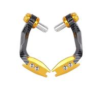 DGOINGPI Motorcycle Handlebar Brake Clutch Lever Hand Guard Protector Gear Modification Accessories Handguard Shield(B-Carbon-Gold)