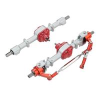 DGOINGPI Rear Axle Assembly Kit Front Rear Axle with Bushin Metal Front Rear Axle Set With Drive Shaft CVD For 1/12 MN82 MN D90 D91 D96 FJ45 MN98 MN99s V1 RC Car(Silver)