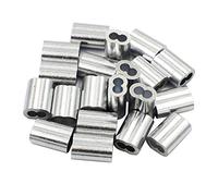 DGOL 150pcs 1/8 inch Steel Cable Wire Aluminum Clip Crimps Loop Sleeves Rope Cord Stops Clamp