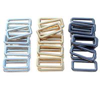 DGOL 30pcs 1 inch Thin Belt Bag Die Cast Rectangle Ring Buckles Webbing Strap Loops Adjuster Square Buckle in 3 Color