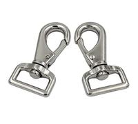 DGOL Metal Heavy Duty Trigger Swivel Eye Snap Fastener Clips Clasp Webbing Belt Spring Hooks for Pet, Silver, 1"