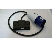 DGR PRODUCTS Generator 32A to 13A Twin Socket 3m Black Rubber Cable (UK Appliances)