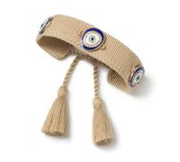 DGRIEKLA Evil Eye Woven Lover Friendship Bracelets Handmade Adjustable Tassel Friend Gift for Women&Girls An Elegant Talisman of Protection and Good Fortune, 3.5, Polyester, no gemstone