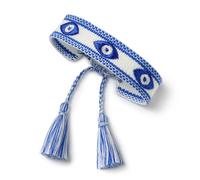 DGRIEKLA Evil Eye Woven Lover Friendship Bracelets Handmade Adjustable Tassel Friend Gift for Women&Girls An Elegant Talisman of Protection and Good Fortune, 3.5, Polyester, no gemstone