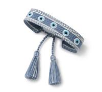 DGRIEKLA Evil Eye Woven Lover Friendship Bracelets Handmade Adjustable Tassel Friend Gift for Women&Girls An Elegant Talisman of Protection and Good Fortune, 3.5, Polyester, no gemstone