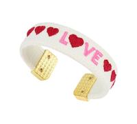 DGRIEKLA Handmade Woven Bracelet for Women, Adjustable Cuff Bangle Friendship Love Bracelet, Valentine's Day Gift for Her, Wife, Couple, Romantic Anniversary Birthday Present, S, Polyester, no