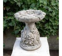 DGS STATUES - English Oak Design Stone cast Bird Bath Bird feeder, 50CM