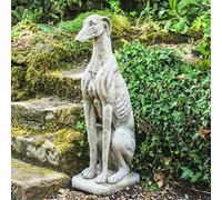 DGS STATUES - Large Sitting Greyhound Stone Cast Garden Statue 45KG Ornament