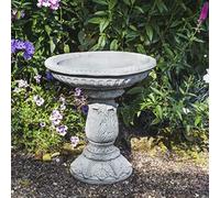 DGS STATUES - Stone Cast, Birdbath/Feeder, Simple Decorative Design Round Bowl, 23KG