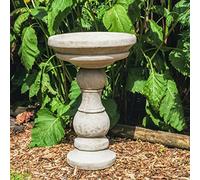 DGS STATUES - Stone Cast, Birdbath/Feeder, Smooth Bubble/Tear Drop Design, Hand Finished, Statue, Sculpture