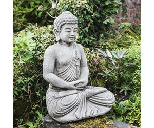 DGS STATUES - Stone Cast, Mini Sitting Detailed Buddha, Small, Hand Finished Statue, Sculpture