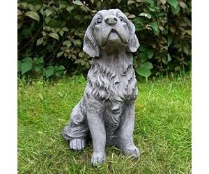 DGS STATUES - Stone Cast, Sitting Cute Golden Retriever Puppy, Life Size, Hand Finished, Statue, Sculpture