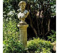 DGS STATUES - Stone Cast Tall Column Plinth with Classical David Bust Hand Finished Sculpture