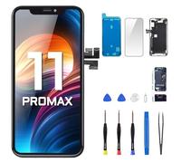 DGSCSMY for iPhone 11 Pro Max Screen Replacement 3D Touch LCD Display Digitizer 6.5" Full Frame Assembly Front Earpiece Ear Speaker Sensor Full Repair Tools Kit Magnet Screws Pad A2161 A2220 A2218