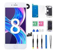 DGSCSMY for iPhone 8 Screen Replacement for iPhone SE 2020 White 4.7" with Home Button Full Assembly Front Camera Earpiece Speaker 3D Touch LCD Display Digitizer Glass Fix Tools kit A1863 A1905 A1906