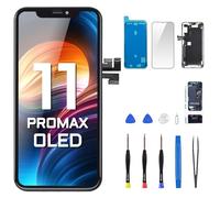 DGSCSMY [OLED] for iPhone 11 PRO MAX Screen Replacement with Front Speaker Proximity Sensor Repair OLED 3D Touch 6.5" Display Digitizer Full Assembly Fix Tools Kit 11promax Glass A2218 A2220 A2161