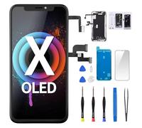 DGSCSMY [OLED] for iPhone X Screen Replacement with Front Speaker Proximity Sensor 5.8" OLED for iPhone 10 3D Touch Display Digitizer Full Assembly Fix Tool Repair Kit Front Glass A1865 A1901 A1902