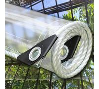 DGSFES PVC Transparent Tarpaulin Clear Tarpaulin Heavy Duty Waterproof Tarp With Eyelets Clear Gazebo Side Panels for Gardens Greenhouse Plants Pet Roof（0.5m*0.8m）