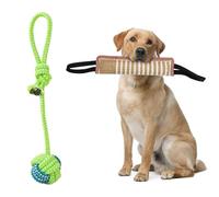 DGSL Dog Tug Toy, Tug of War Dog Toy Jute Bite Pillow with 2 Handles for Puppy Training Interactive Play, Fetch, K9 Suitable for Small Medium Large Dogs (red & Green)