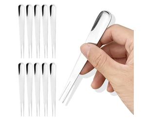 DGSLWH 10 Pcs 304 Stainless Steel Dessert Forks Spoon, 2 in 1 Spoons and Forks, Suitable for Desserts, Salads, Cakes, Fruits, Appetizers