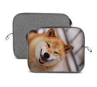 Dgsxynth 13inch Laptop Case, Smile Shiba Inu Snowflake Laptop Sleeve