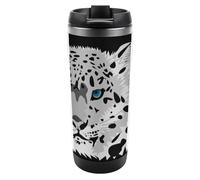 Dgsxynth 13oz/380ml Stainless Steel Insulated Travel Coffee Cup, Snow Leopard Travel Mug with Leakproof Lid, Non-Slip Bottom