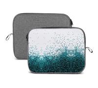 Dgsxynth 14inch Laptop Case, Glitter Blue Teal Snowflake Laptop Sleeve