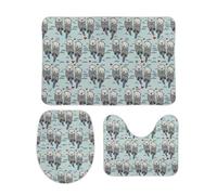 Dgsxynth Bathroom Mat Sets 3 Piece, Sea Otter in Love Bath Mat And Toilet Mat Set, Non-Slip Toilet Mat for Bathroom, Toilet