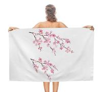 Dgsxynth Beach Towel, Cherry Blossoms Bath Towel, Absorbent Towel for Swimming, Sports, Travel