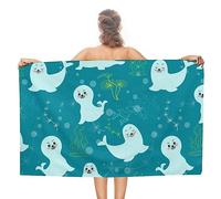 Dgsxynth Beach Towel, Cute Seal Bath Towel, Absorbent Towel for Swimming, Sports, Travel
