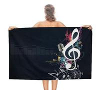 Dgsxynth Beach Towel, Note Music Bath Towel, Absorbent Towel for Swimming, Sports, Travel