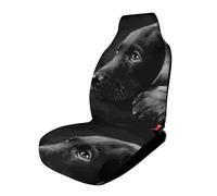 Dgsxynth Car Cover Seats Front, Black Labrador Puppy Art Car Seat Cover, Universal Car Seat Protector