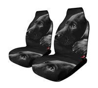 Dgsxynth Car Cover Seats Front, Black Labrador Puppy Art Car Seat Cover, Universal Car Seat Protector