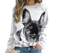 Dgsxynth Casual Ladies Jumper, Brown Wolf Sweatshirts for Women, Crewneck Long Sleeve Top