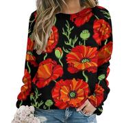 Dgsxynth Casual Ladies Jumper, Brown Wolf Sweatshirts for Women, Crewneck Long Sleeve Top