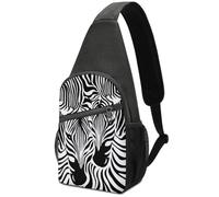Dgsxynth Chest Bag, Abstract Animal Zebra Sling Bag, Crossbody Bag Casual Daypack for Men Women