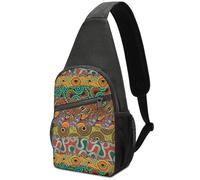 Dgsxynth Chest Bag, African Patchwork Patterned Sling Bag, Crossbody Bag Casual Daypack for Men Women