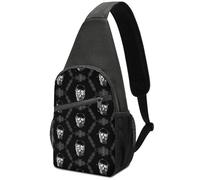 Dgsxynth Chest Bag, Black Scary Skull Sling Bag, Crossbody Bag Casual Daypack for Men Women