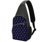 Dgsxynth Chest Bag, Nautical Themed Simple Anchors Sling Bag, Crossbody Bag Casual Daypack for Men Women
