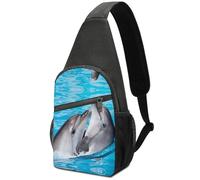 Dgsxynth Chest Bag, Playful Dolphins Sling Bag, Crossbody Bag Casual Daypack for Men Women