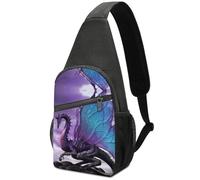 Dgsxynth Chest Bag, Purple Dragon Purple Moon Sling Bag, Crossbody Bag Casual Daypack for Men Women