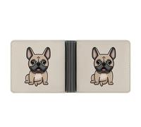 Dgsxynth Coin Pocket, French Bulldog Leather Wallet, Bifold Credit Card Leather Slim Purse